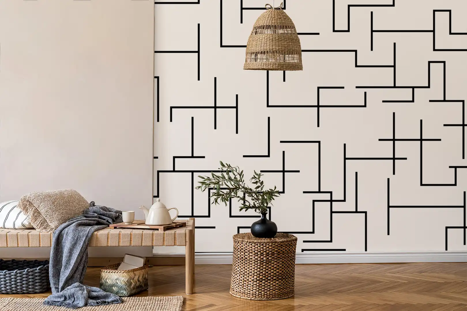 Carta bianca e nera labirinta dorata, image size:1620x1080