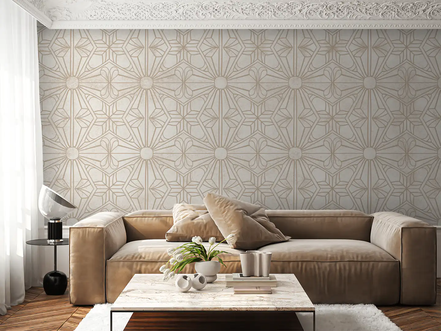 Papel de parede Geometria bege sutil, image size:1440x1080