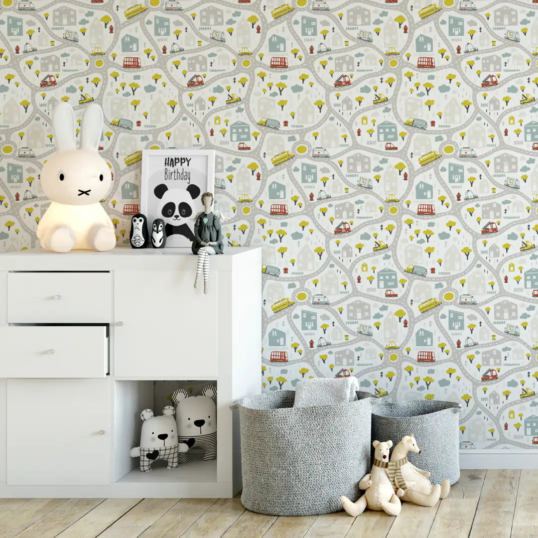 Veelkleurige drukke stad