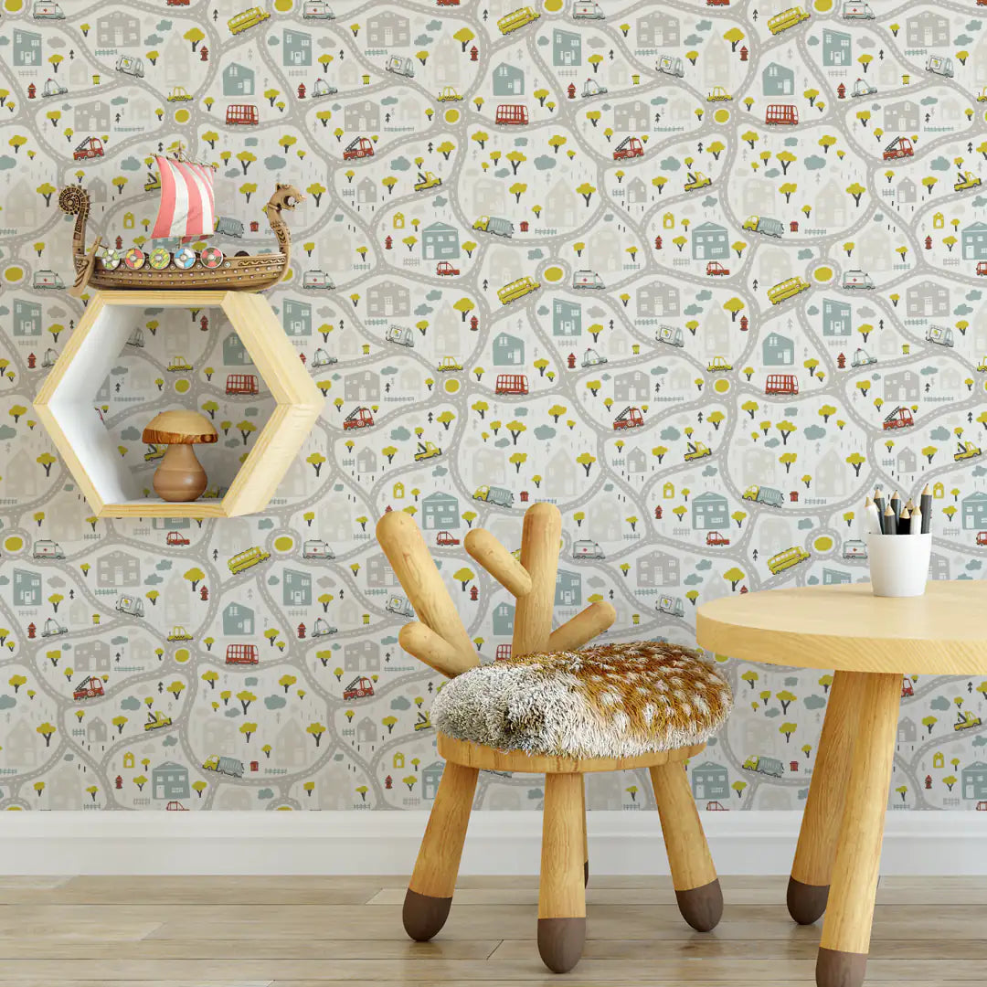 Veelkleurige drukke stad