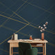 Subtiele blauwe geometrie