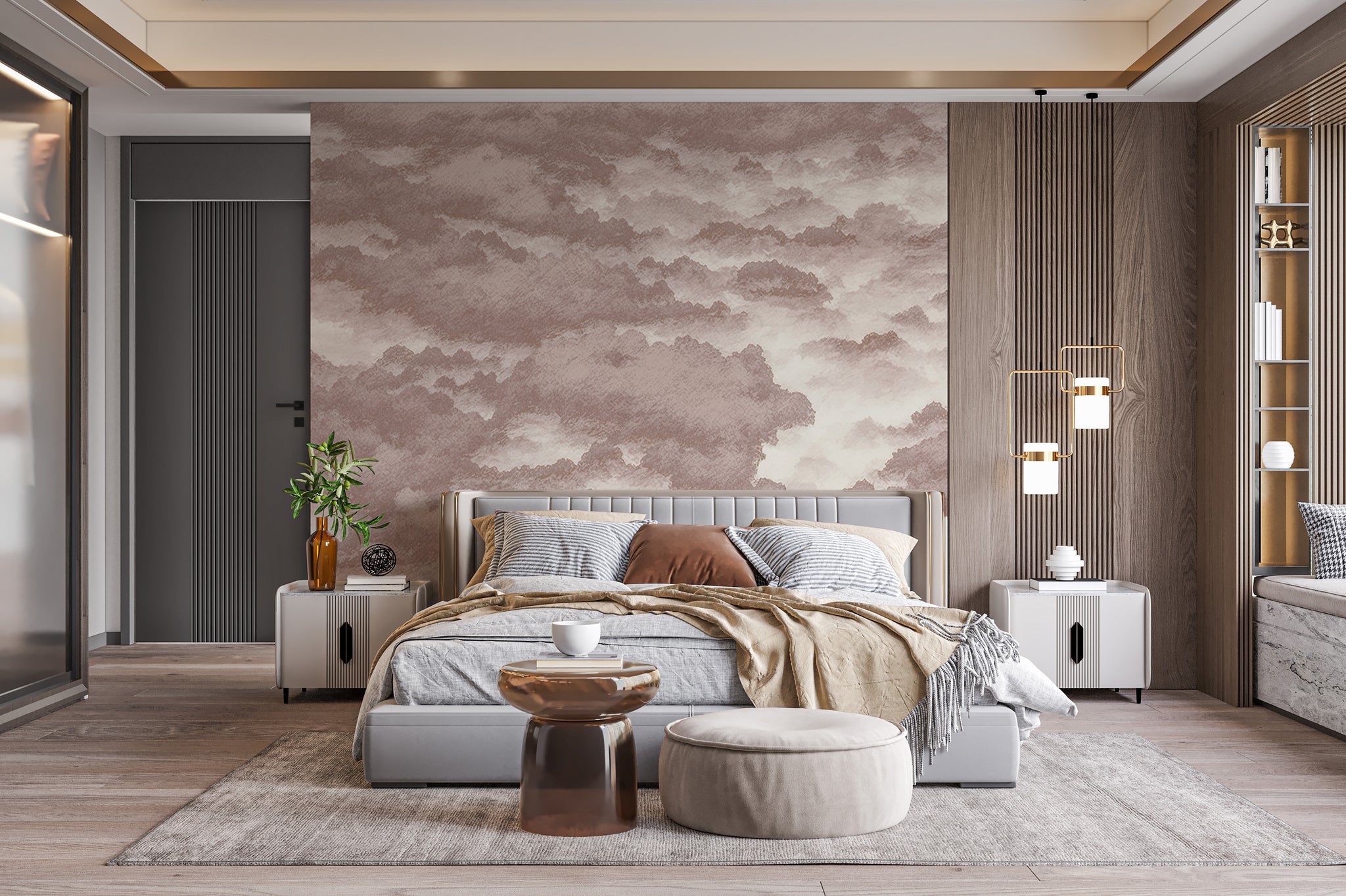 Papel Pintado Ethereal Peaks Rosa