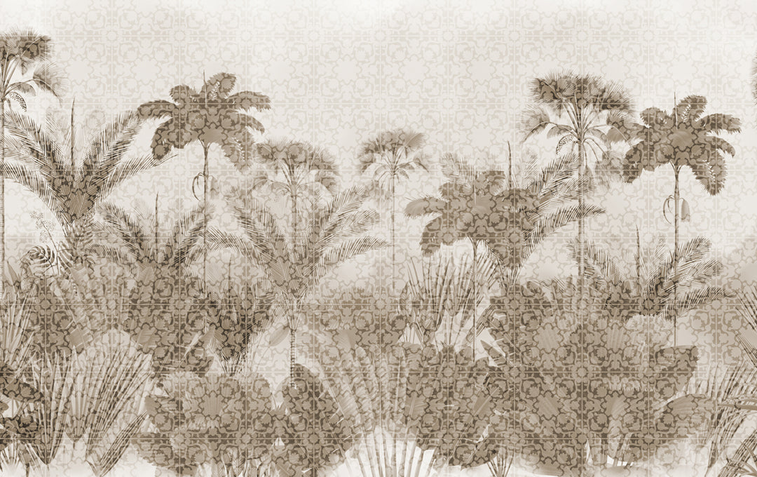 Tropisch mozaïek beige monster