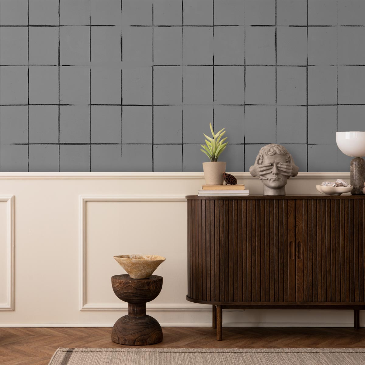 Gridline Simplicity Gray Wallpaper