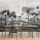 Tropical Grey Mural Serenity