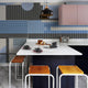 Moderne Mosaikblau