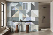 Blauwe moderne abstracties