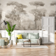 Bosque Tropical Acuarela Beige