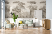 Aquarela da floresta tropical bege