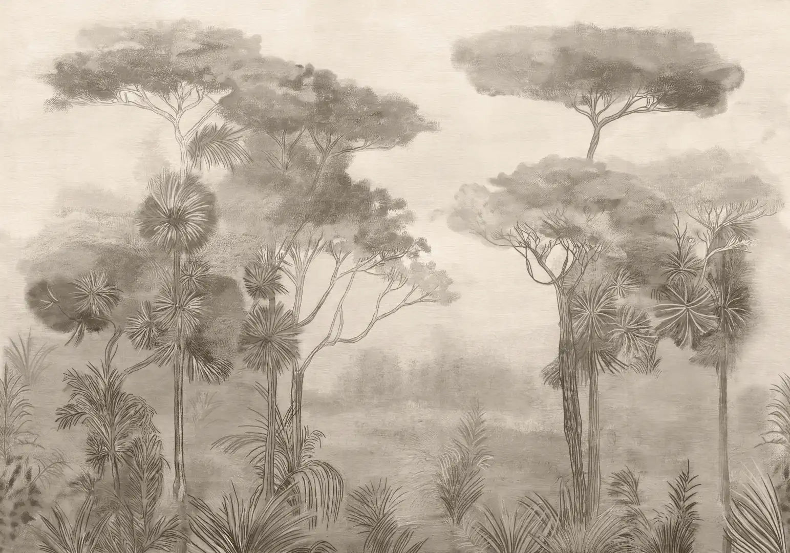 Muestra de Bosque Tropical Acuarela Beige