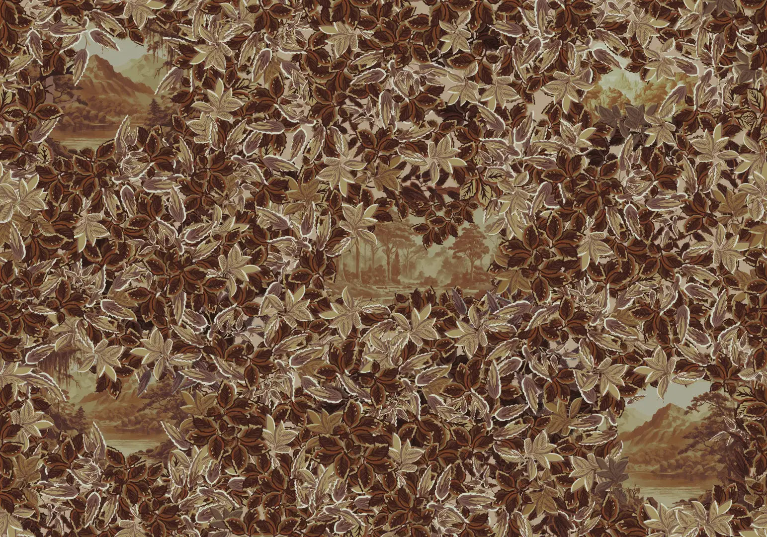 Bruin poëtisch landschapsteekpunt