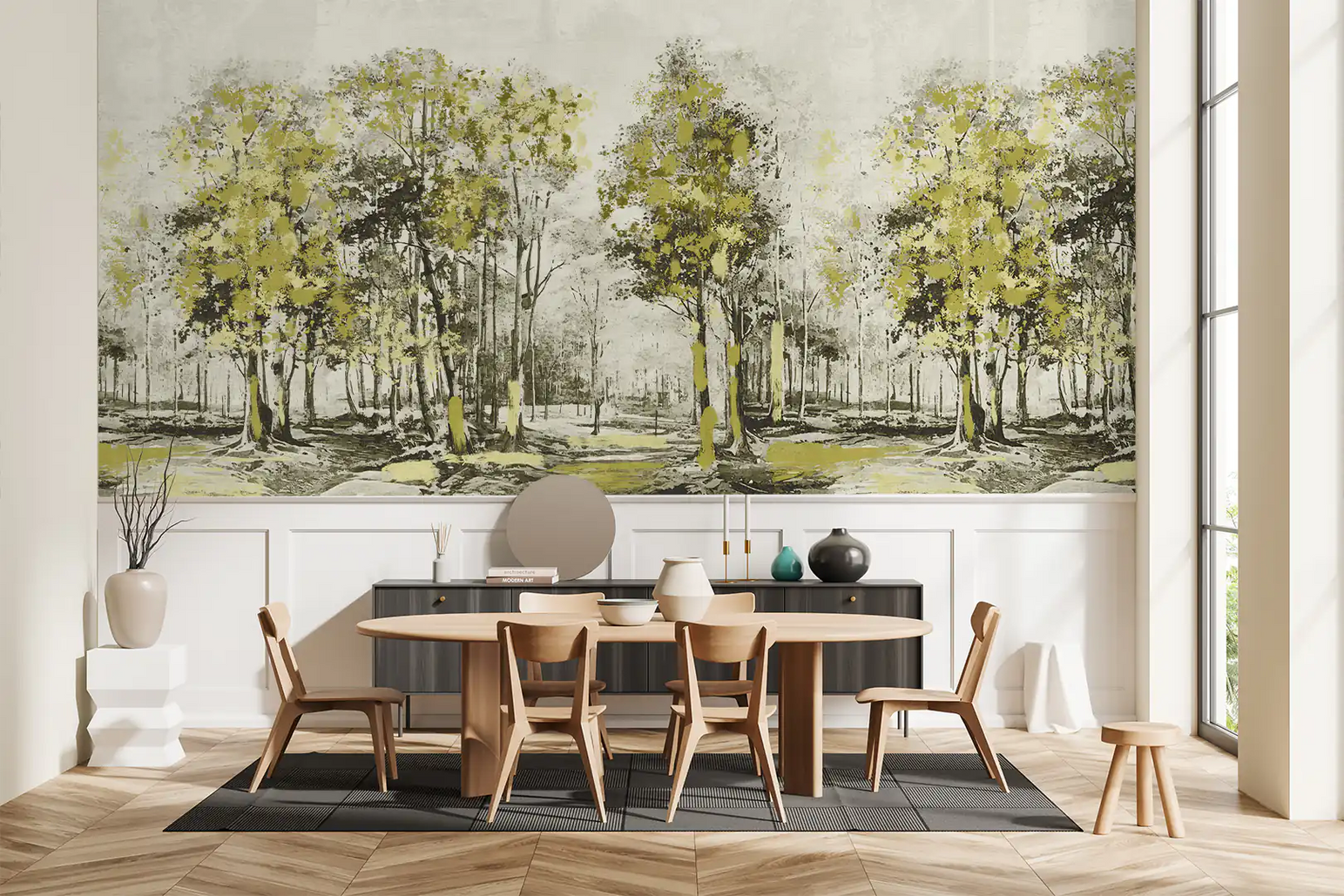 Forêt pittoresque verte