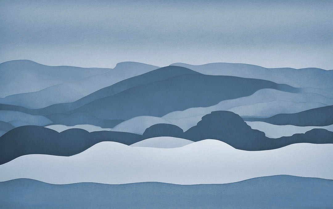 Échantillon de silhouettes bleues escarpées