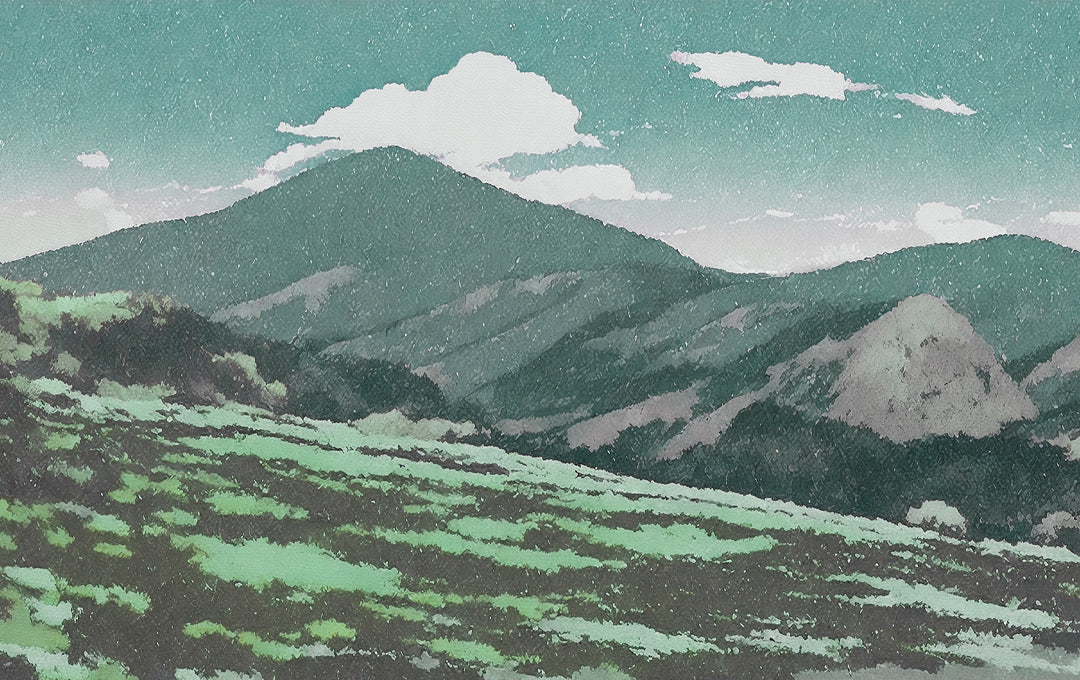 Échantillon d'alba montagneux vert