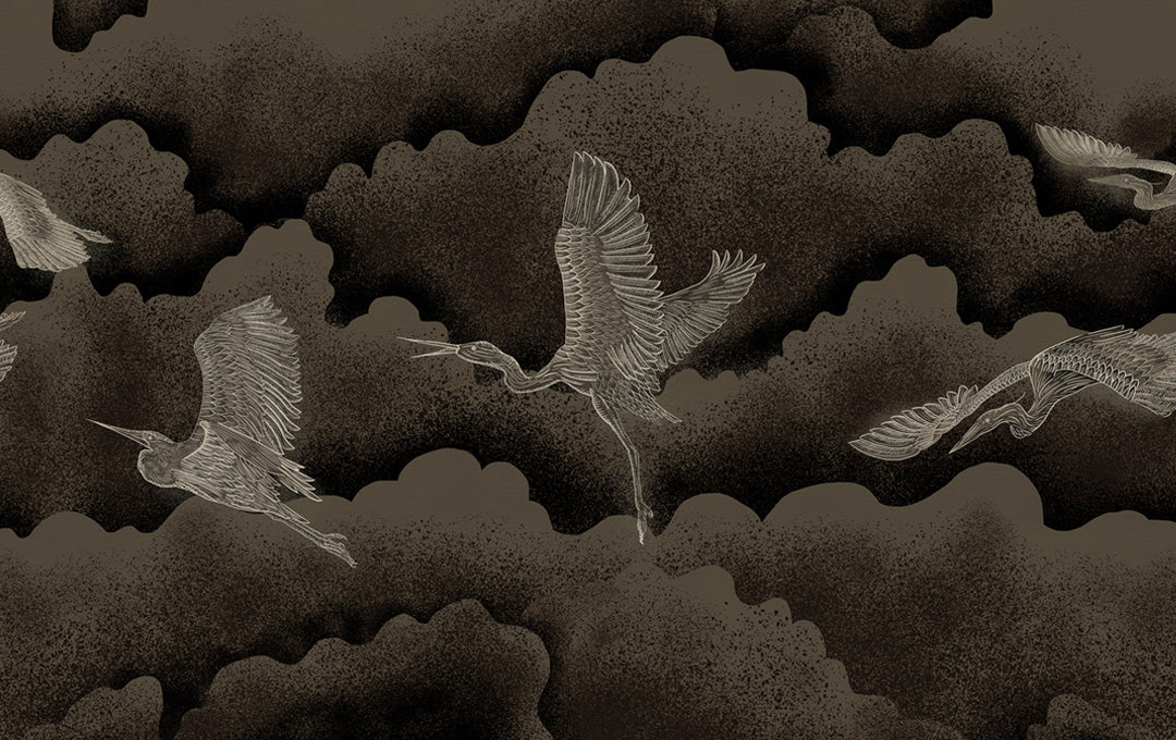 Muestra de Soaring Cranes Marrón