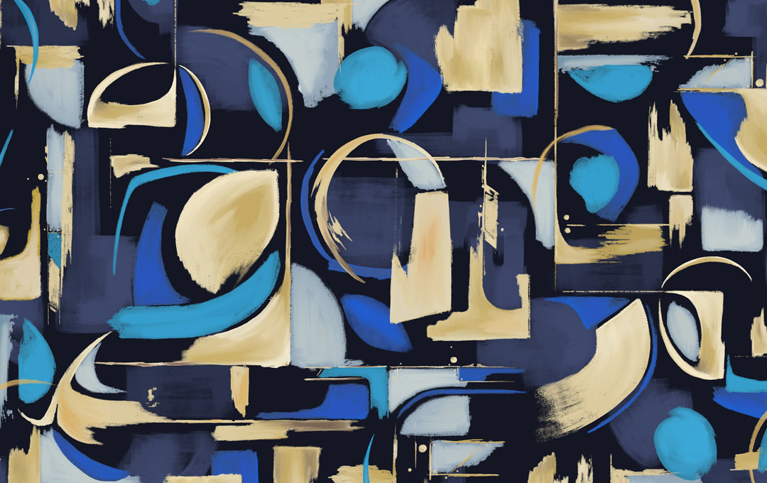 Muestra de Abstract Artistry Mural Azul
