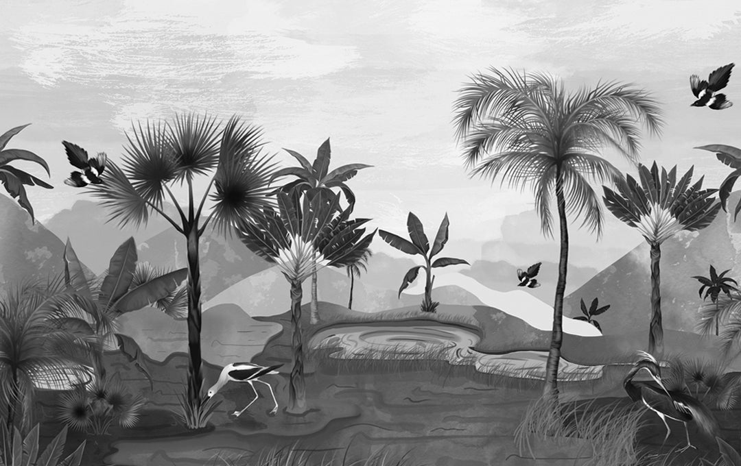 Échantillon de peinture murale de sérénité tropicale