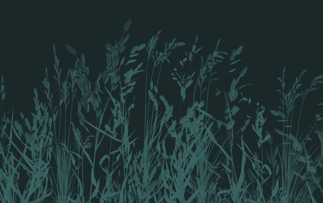 Whispering riet wallpaper blauw monster