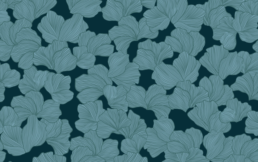 Flora campione in inchiostro blu verdastro