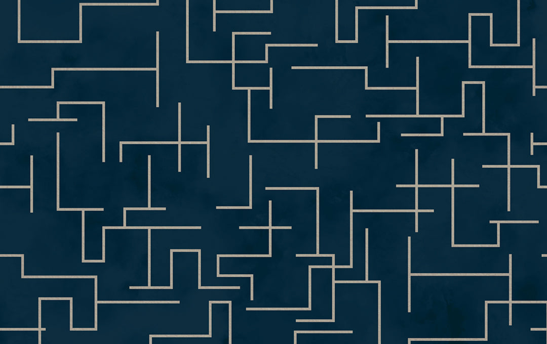 Campione blu labirinto dorato