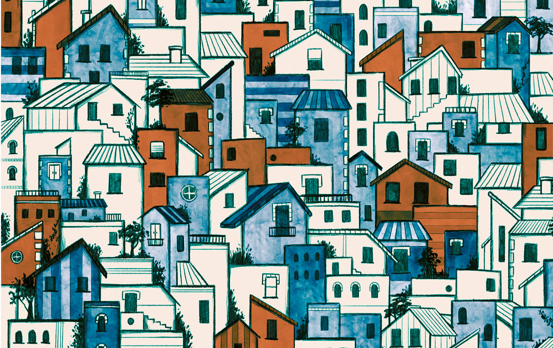 Schizzo urbano blu urbano