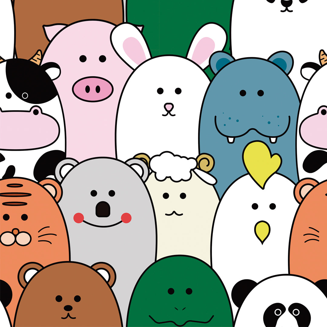 Multicolor dierenvrienden voorbeeld